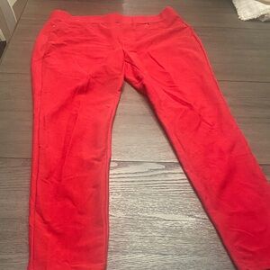 Bright Red Stretch Pants Michael Kors
